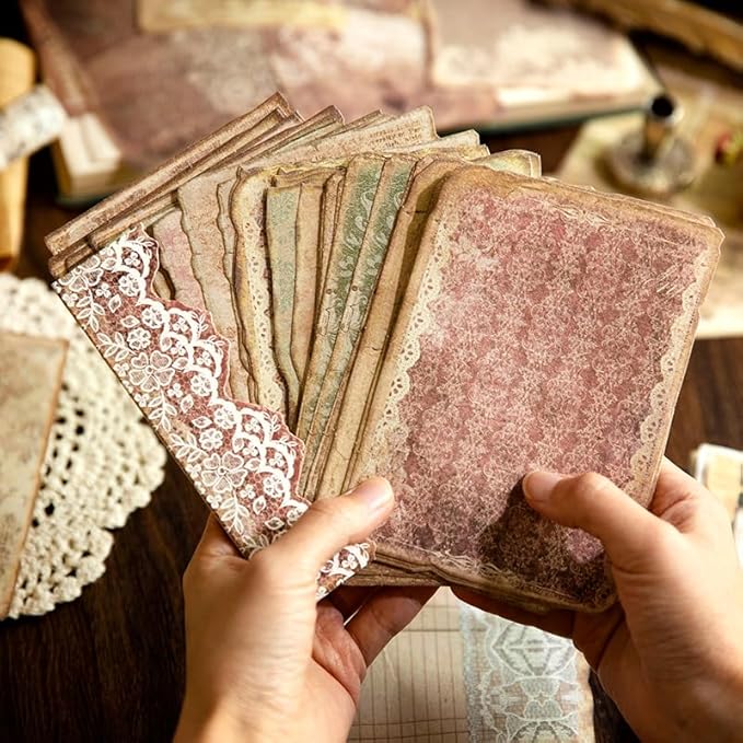 300 Sheets Vintage Scrapbook Paper, Scrapbooking Journaling Supplies Decorative Craft Paper Kits, Ephemera for Junk Journals, Albumn, DIY Crafts Arts