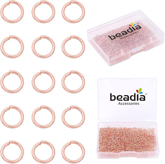 Rose Gold Plated Jump Rings Non Tarnish 3mm 1200pcs for Jewelry Making Findings