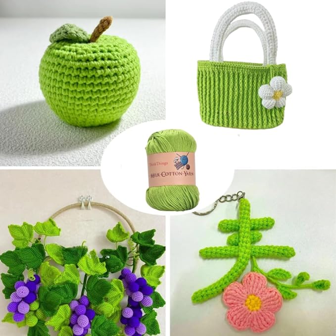 Acrylic Yarn for Crocheting Hand Knitting Crochet Thread Green Cotton Yarn 10Balls Pack 17.6Ounces Green Yarn for Beginner