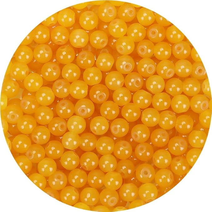 Orange Glass Beads for Crafts– Bright Color 8mm Crystal Glass Beads for Bracelets, Necklace & DIY Crafts