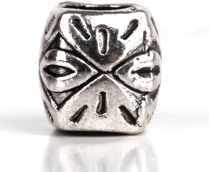 RUBYCA 30pcs Tibetan Silver Tone Spacer Beads Fit European Charms Bracelet Indian Ornament