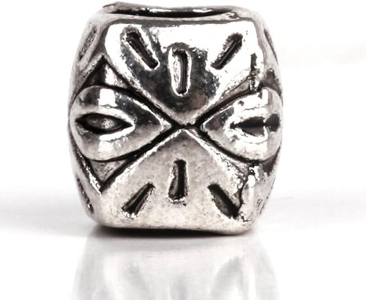 RUBYCA 30pcs Tibetan Silver Tone Spacer Beads Fit European Charms Bracelet Indian Ornament