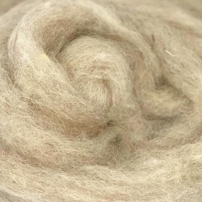 Corriedale Carded Sliver Wool Roving Variety Bundle | Best Core Wool for Needle Felting, Spinning, Wet Felting, Weaving, Dryer Balls, Yarn Roving - Ethically Sourced (Woodland Neutrals)