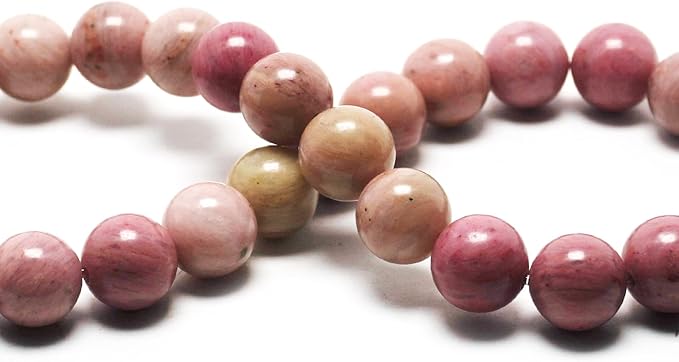 Natural Stone Beads for Jewelry Making - 10mm Gemstone Round Beads for Bracelets(35-38pcs, Rhodonite)