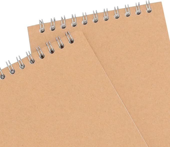 HEIHAK 25 Pack A6 Sketch Notebooks, 120 Pages 60 Sheets Top Spiral Bound Pocket Sketchbooks, Small Spiral Notepads Sketch Pads Bulk for Kids Drawing, Sketching, Painting, Writing, Crafting, 4" x 6"