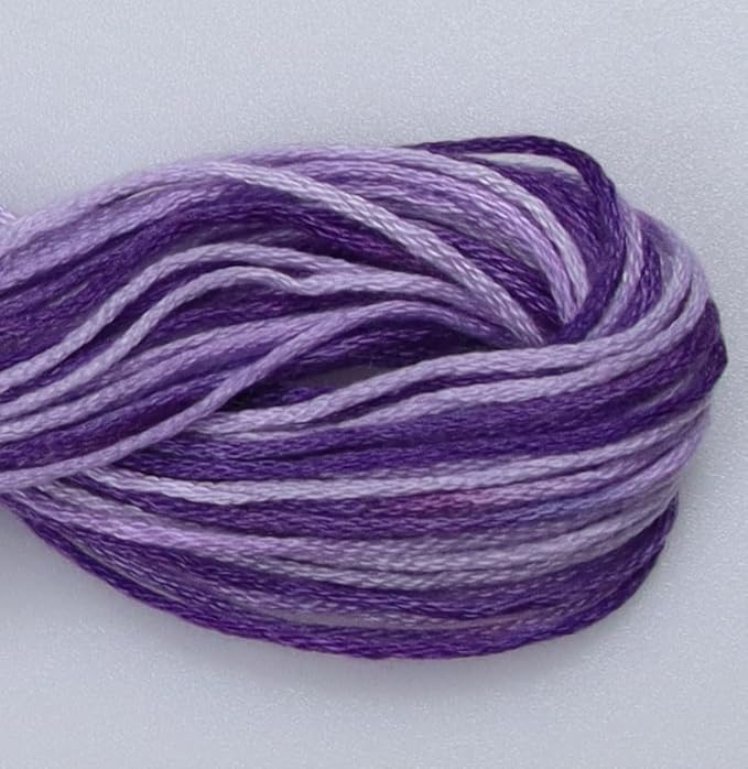 KCS Big skeins of 25 Meters Size 25 Color Variegated Cross Stitch Stranded Threads,6 skeins,52