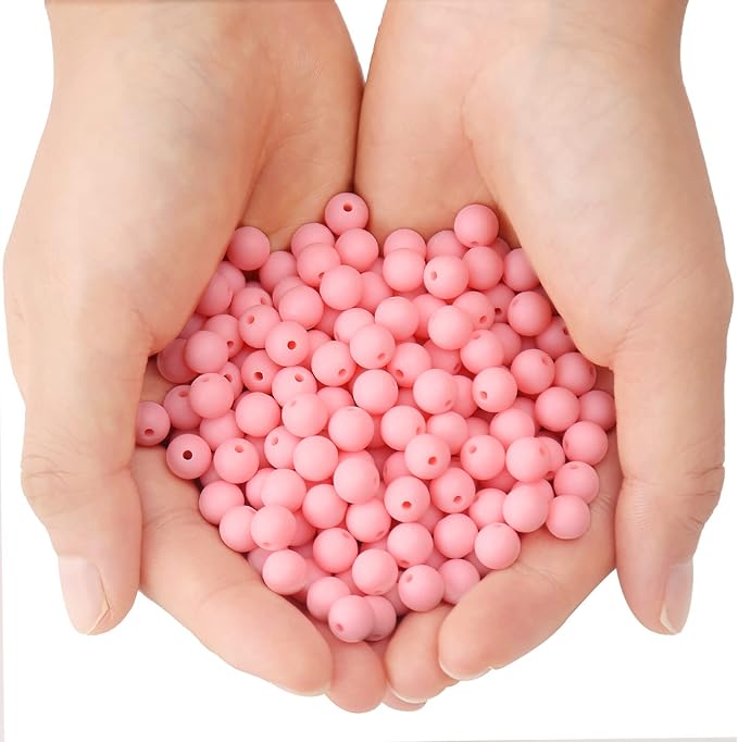 bonny boxx 60pcs 16mm matte pink acrylic round beads, frosted plastic resin bubblegum balls chunky gumball beads for necklace and bracelet making, crafting supplies