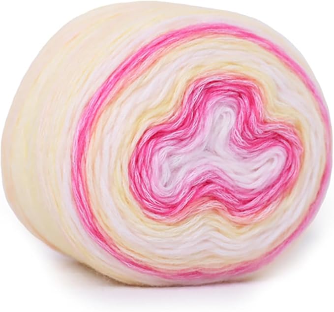 Crocheting Knitting-Gradient Cake Yarn, Soft Multicolor Medium-Fine Blended Yarn, Weight 100 Grams, Contains 60% Cotton 30% Acrylic 10% Wool. Suitable for Scarf, Gloves, Shawl, Blanket.(1169)