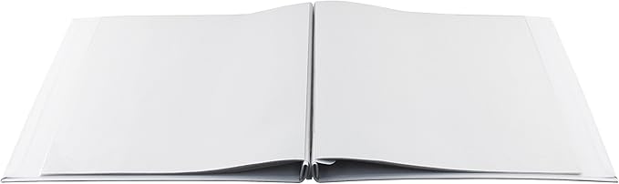 MCS Expandable 10-Page Fabric Scrapbook Album with Photo Opening Cover and 12 x 12 Inch Pages, 13.5 x 12.5 Inch, White