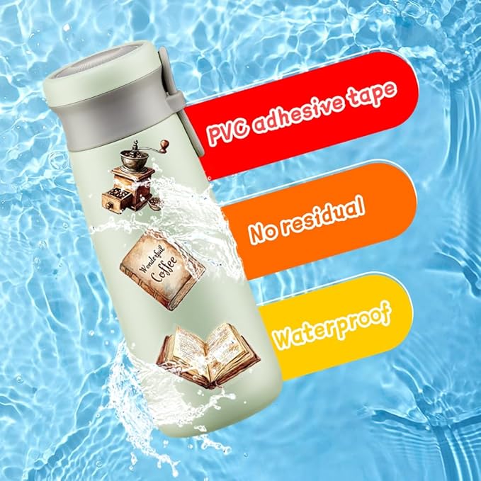 50Pcs Waterproof Vintage Stickers,Scrapbooking Supplies Kit,Aesthetic Decorative Craft Sticker for Planner, Bullet Journaling, Junk Journal, Water Bottles, Laptop, Retro Craft.Coffee
