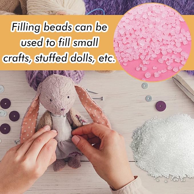 Stuffing Beads, 8.8oz Weighted Beads for Stuffed Animals, Craft Poly Pellets Weighted for Stuffed Animals - 250g