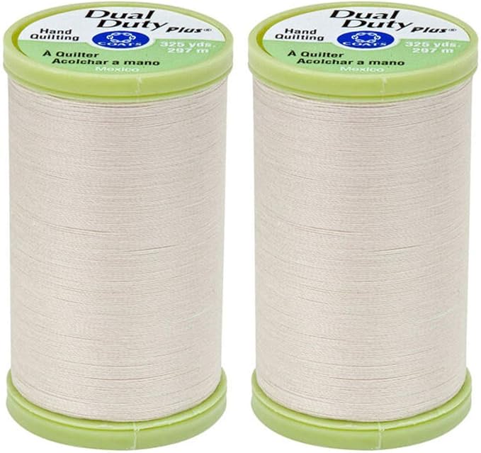 2-Pack Bundle Coats & Clark Dual Duty Plus Hand Quilting Thread 325yds Natural s960-8010
