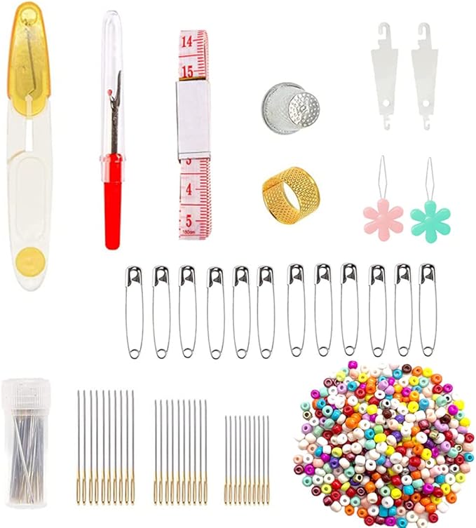 660Pcs Friendship Bracelet String Kit with Storage Box, Embroidery Floss Kit Include 110 Colors Embroidery Thread, 500 Beads, 50 Cross Stitch Tools for Hand Embroidery Knitting Sewing Floss Bobbins