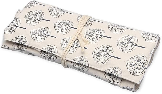 Teamoy Knitting Needles Holder Case(up to 14 Inches), Rolling Organizer for Straight and Circular Knitting Needles, Crochet Hooks and Accessories, Tree - NO Accessories Included