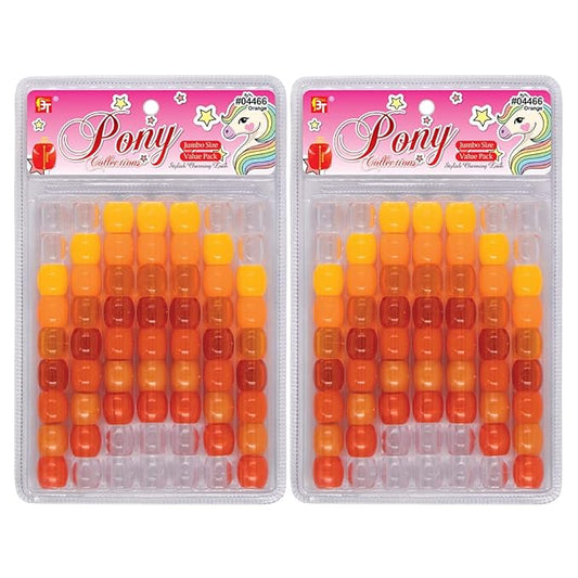 126 Pcs Beads Jewelry Making Kit DIY Hair Braiding Bracelet Ornaments Crafts Jumbo Round Pony (Pearl Orange Assorted)