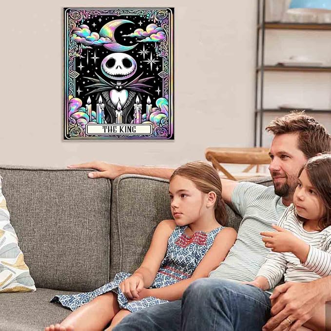Halloween Cross Stitch Kits for Adults Beginner,Horror Cross Stitch Kits Printed Stitching Patterns Dimensions Needlepoint Art Crafts Embroidery Kits for Adults Beginners 12x16 inch