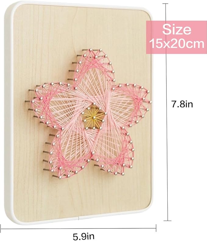 BAZIMA DIY String Art Kit for Beginner,Unique Gift, DIY Sakura Craft Kit,Craft Kit for Holidays