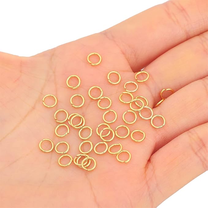 18K Gold Plated Jump Rings Non Tarnish 5mm 400pcs for Jewelry Making Findings