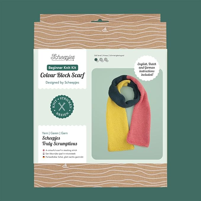 Scheepjes Beginner Knit Kit - Colour Block Scarf - 1 Piece