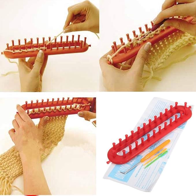 JapanAmStore Long Knitting Loom Set DIY Knitting Loom for Scarf Sweater Shawl Knitter Weaving Tool (S/M/L/XL)