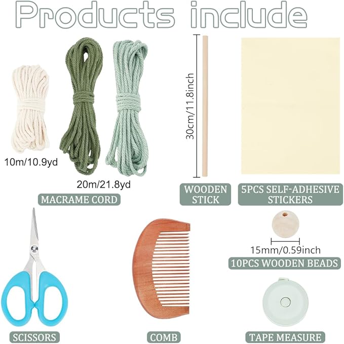 FREEBLOSS DIY Macrame Leaf Wall Hanging Beginners Macrame Kit Leaf Woven Tapestry Feather Wall Hanging DIY Macrame Kit for Adults Birthday Gift