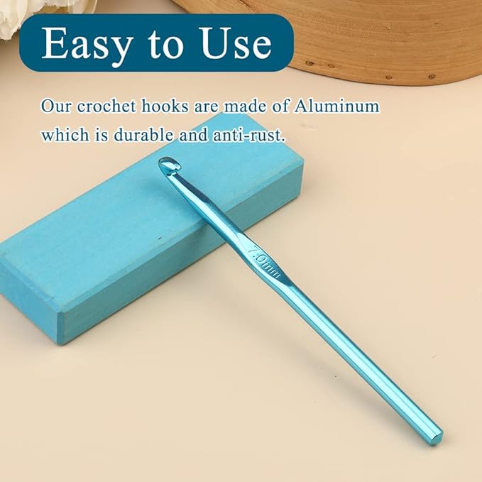 7mm Aluminum Crochet Hook, Smooth Crochet Needles, Knitting Needles for Yarn Craft, Great Handmade DIY Present for Friends, Random Color