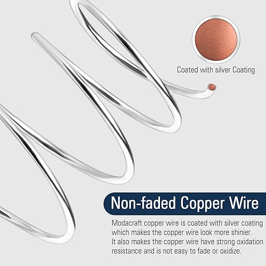 Modacraft 18 Gauge Silver Jewelry Wire & 4-in-1 Pliers Kit - 65FT Anti-Tarnish Craft Wire (1mm) for Wire Wrapping, DIY Jewelry, Christmas Ornaments & Holiday Decor