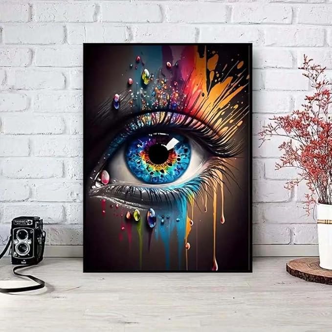 SHICERNHJ Eye Diamond Painting Kits for Adults DIY 5D Diamond Art Paint with Round Diamonds Dots Kits for Adults Full Drill Painting Kit Gem Art and Crafts for Home Wall Decor 12x16Inch