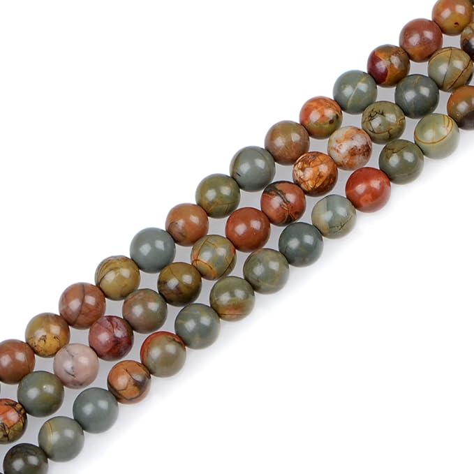 bymitel 90pcs natural crystal beads stone gemstone round energy healing loose beads with stretch cord for jewelry making bracelets anklets (picasso, 10mm 90pcs)