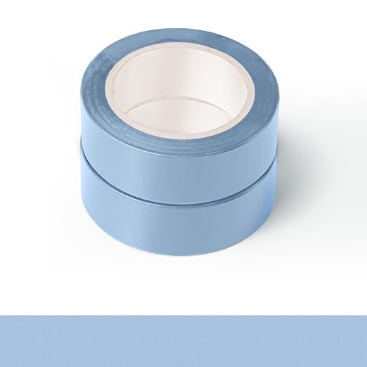 2Pack Light Blue Washi Tapes, Self-Adhesive Decorative Masking Tape, Decor Journals Scrapbooks Planners DIY Crafts Gift