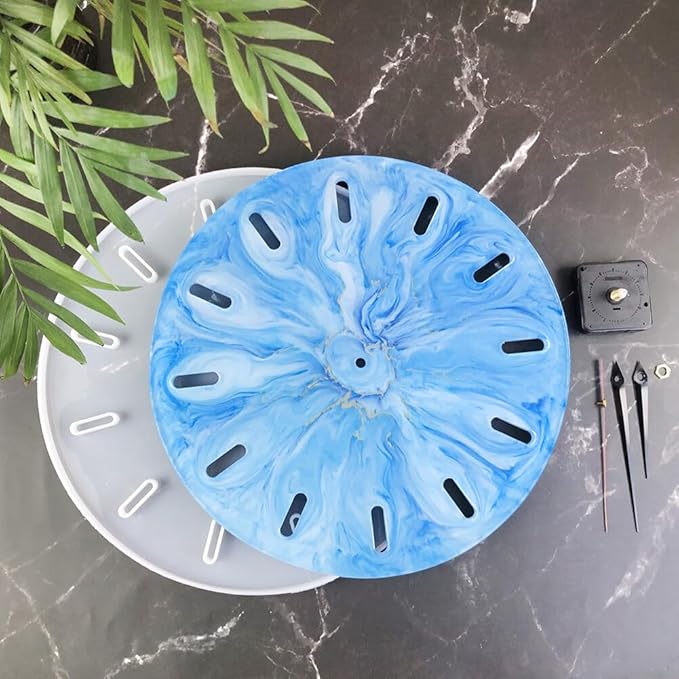 Clock Molds for Resin Casting Round Clock Wall Decor Clock Silicone Mold with Clock Movement for Wall Clack Art Home Decoration Hanging Ornaments DIY Epoxy Resin Mold Kit