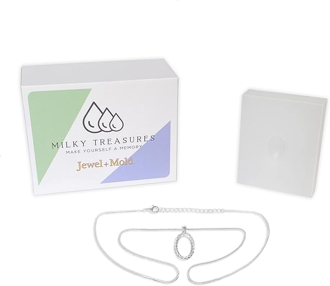 Milky Treasures Crown Necklace DIY Breastmilk Jewelry Making Kit | 18mm 925 Sterling Silver Pendant | Breastfeeding Keepsake | New Mom Gifts | Baby Shower Registry | Lactation [Only Necklace + Mold]