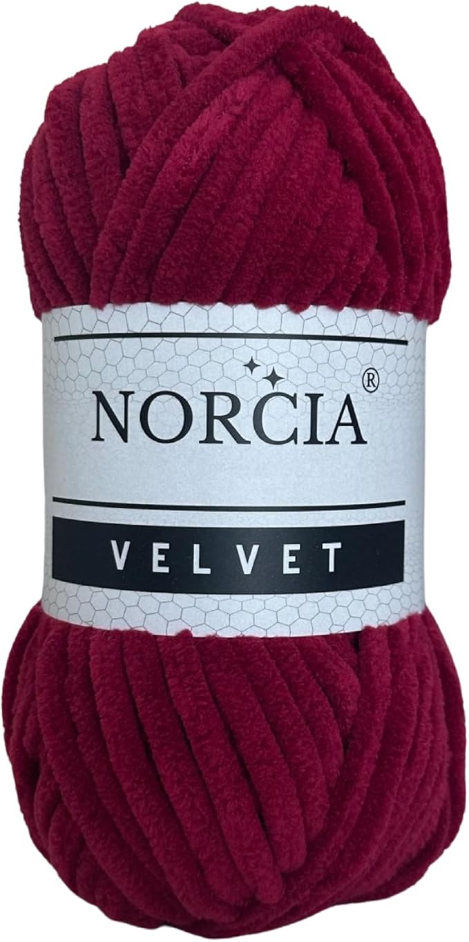 Soft Velvet Yarn Chenille Yarn for Crocheting Super Bulky 100g (74.3 yds) Baby Blanket Yarn for Knitting Amigurumi Yarn Fancy Yarn for Crochet Weaving Craft (Burgundy, 1 Skein)