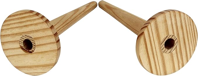IBLAY Double Yarn Ball Holder Spindle Sewing Thread Big Base Fiber Crocheting Tool Kit Wool Skein Cord Organizer Tape Rope Storage Wooden Spinning Yarn & Thread Holder