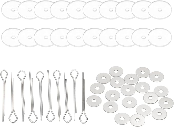 PATIKIL 16mm Doll Joints, 10 Set Removable Cotter Pin Joints Connector and Acrylic Tray for Bear Limbs Making Head Joints DIY Crafts Accessories