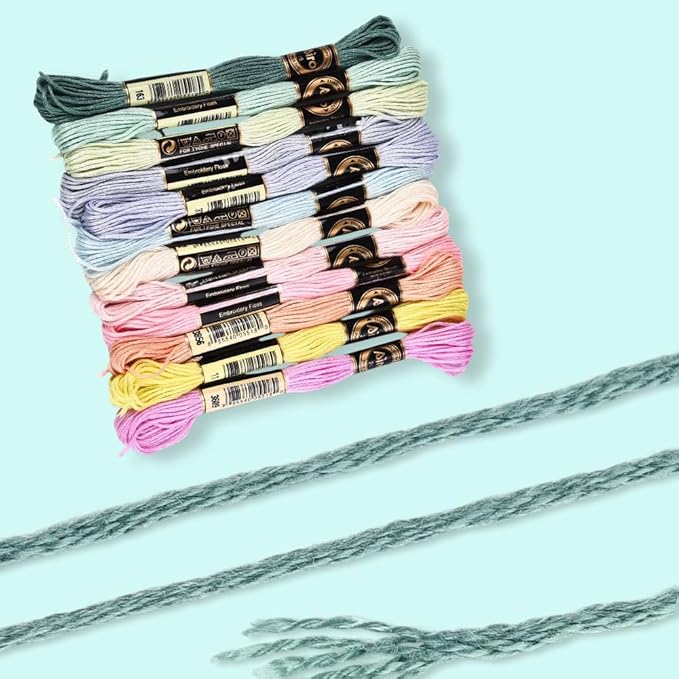12 Skeins 6 Ply Colorful Embroidery Floss Variegated Candy Color Friendship Bracelet String Polyester Cross Stitch Thread Yarn Threads Bulk for Hand Sewing Crafts Bracelets Making Knitting