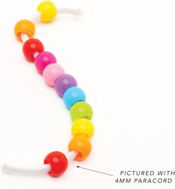 300 acrylic large hole beads for crafts and for hair 10mm x 12mm acrylic barrel beads with 5.7mm large hole, bright assortment