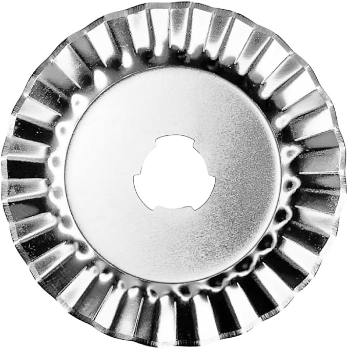 Headley Tools 45mm Medium Wave Rotary Blade(Pack of 5) Pinking Blade for Quilting,Scrap Booking,Leather,Vinyl etc (Quantity 5pcs,45mm Wave) W5 Medium