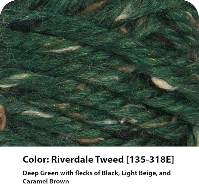Lion Brand Yarn Hometown Yarn, Super-Bulky Yarn for Knitting, Crocheting, and Crafting, 3 Pack, Riverdale Tweed