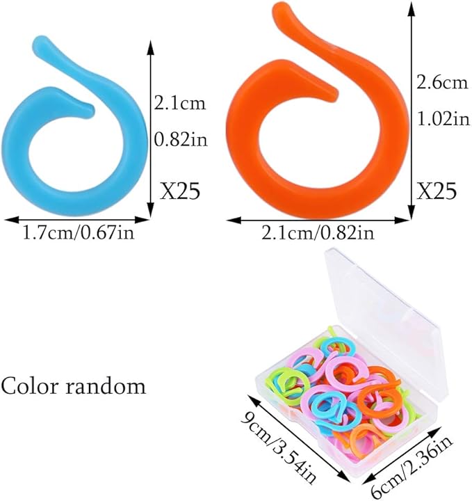 LOKUNN 50PCS Stitch Markers for Crocheting, Crochet Stitch Markers Ring for Knitting and Crocheting, Small and Large Locking