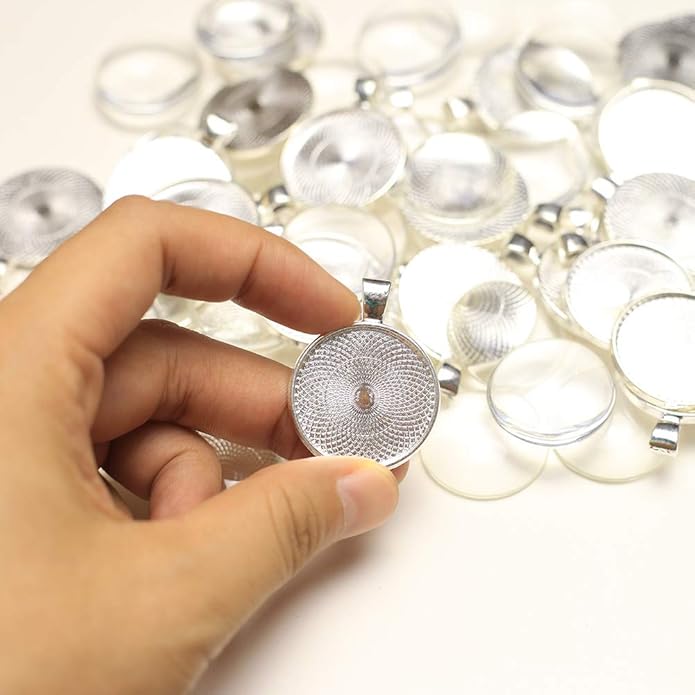 DAHI Bezel Pendant Trays for Jewelry Making DIY Round Pendant Tray Charm Bezel Blanks Setting Cabochon Blank Base for DIY Jewelry Findings Making,Crafting Photo,Necklace,Pendant Making Visit the Oubaka Store