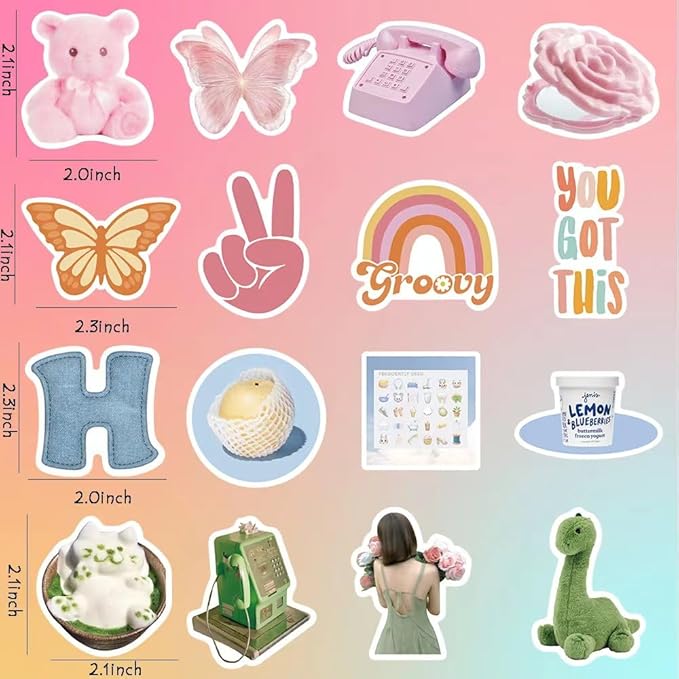 640pcs aesthetic stickers,vsco stickers aesthetic for water bottles,vinyl waterproof laptop sticker,skateboard computer phone decals for girls teens