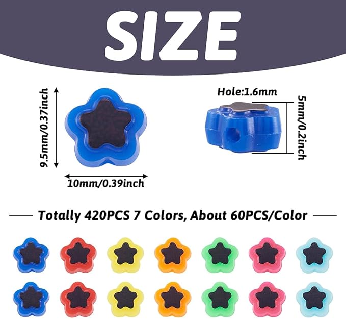 FASHEWELRY 420Pcs Acrylic Star Beads Colored Kawaii Star Pony Beads Bulk Rainbow Cute Bracelet Loose Beads for DIY Craft Necklace Jewelry Making