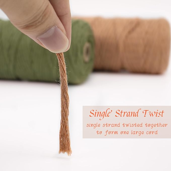 JeogYong Single Strand Macrame Cord 3mm x 218 Yards (656 Feet) Soft Cotton Rope Macrame Yarn 3 mm Macrame Cord, Macrame Supplies for Crafts Wall Hangings Plant Hangers Decorations (Light Purple)