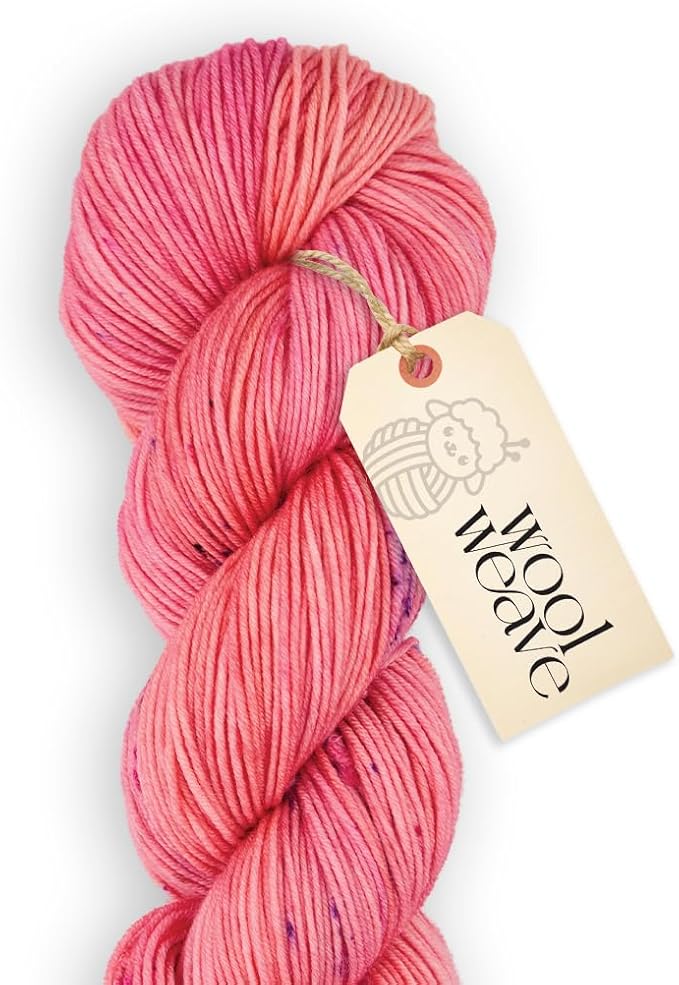 Superwash Merino Wool Yarn for Knitting & Crocheting - Premium Hand Dyed Pink Variegated Yarn, 100gr, 240 Yards, Dk Weight - Luxurious, Soft & Durable