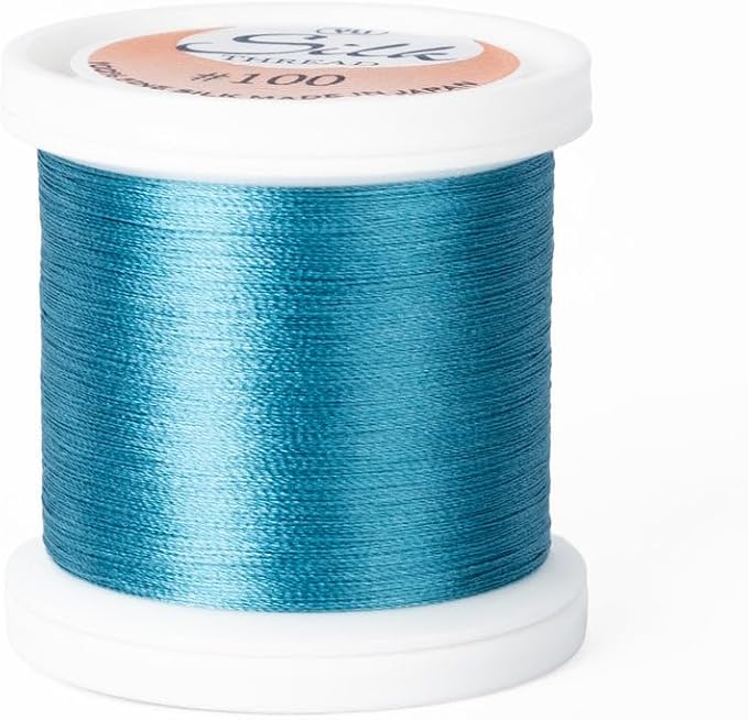 YLI Threads Silk Thread – 100 wt Fine Japanese Silk for Appliqué, EPP, and Quilting - Sky Blue