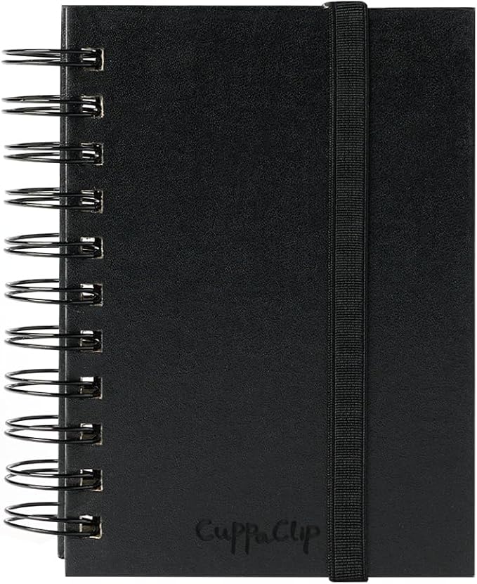 CuppaClip Sketch Book Hardcover Drawing Pad 300GSM Acid-Free Paper Spiral Bound Sketchbook 50 Sheets/100 Pages Art Supplies (Spiral Binding, 4x5.9in)