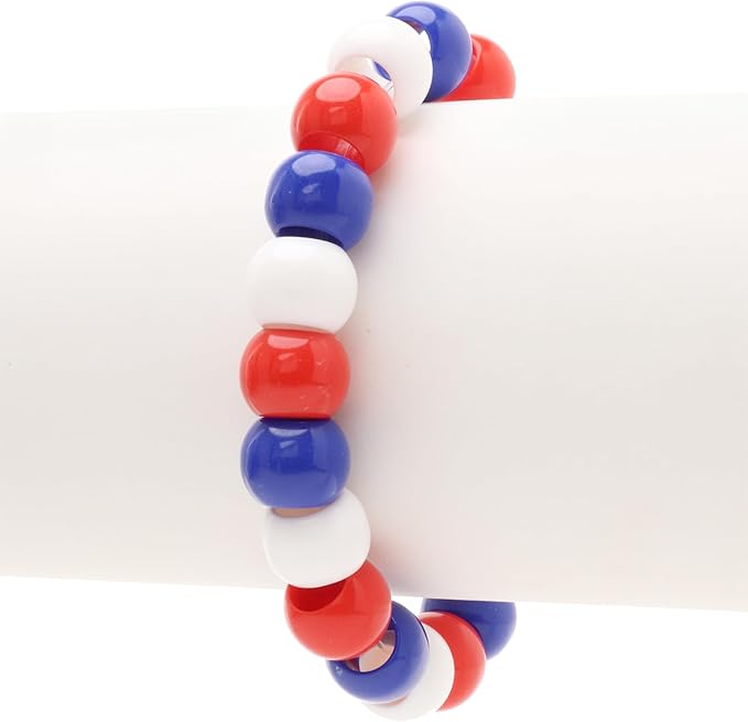 300 acrylic large hole beads for crafts and for hair 10mm x 12mm acrylic barrel beads with 5.7mm large hole, americana assortment