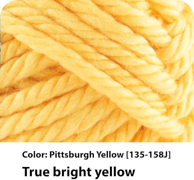 Lion Brand Yarn Hometown Yarn, Super-Bulky Yarn for Knitting, Crocheting, and Crafting, 3 Pack, Pittsburgh Yellow