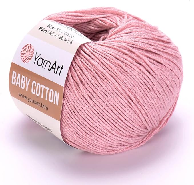 YarnArt Baby Cotton Yarn - Soft Knitting Yarn for Baby & Summer, 50% Cotton 50% Acrylic, 1.76 Oz, 180.44 Yds, Ideal for Amigurumi & Crochet Projects (1, 413)